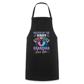 Baby Shower Gender Granny Keeper Of The Gender - Cooking Apron - black - Front - AI Model Male 185 dark (185cm)
