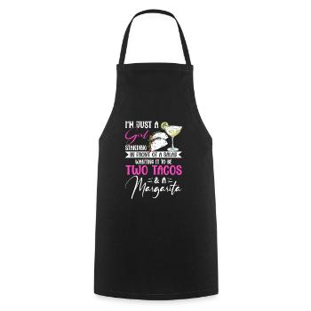 Just A Girl Two Tacos Margarita Taco Dienstag - Kochschürze - Schwarz - Vorne - AI Model Male 185 dark (185cm)