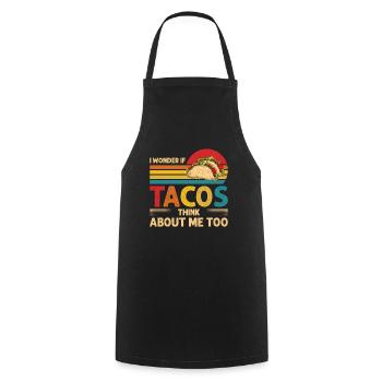 Taco Takeaway Funny Retro Nacho Burrito Gift - Cooking Apron - black - Front - AI Model Male 185 dark (185cm)