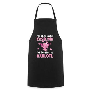 Mon costume humain vraiment Axolotl Amphibian Lurch - Tablier de cuisine - noir - Devant - AI Model Male 185 dark (185cm)