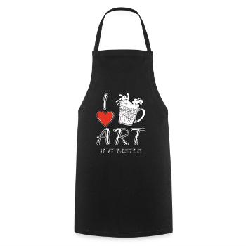 J’ADORE LA BIÈRE D’ART - Tablier de cuisine - noir - Devant - AI Model Male 185 dark (185cm)