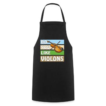 AIMEZ-VOUS LES VIOLONS - Tablier de cuisine - noir - Devant - AI Model Male 185 dark (185cm)