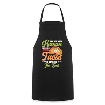 Humain qui aimait vraiment les tacos mexicains - Tablier de cuisine - noir - Devant - AI Model Male 185 dark (185cm)