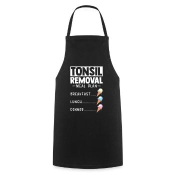 Tonsil Removal Meal Plan Ice Cream Mandeloperation - Kochschürze - Schwarz - Vorne - AI Model Male 185 dark (185cm)