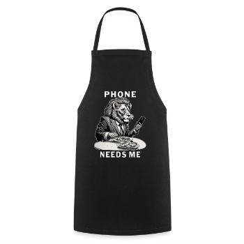 SMARTPHONE PHONE NEEDS ME - Kochschürze - Schwarz - Vorne - AI Model Male 185 dark (185cm)