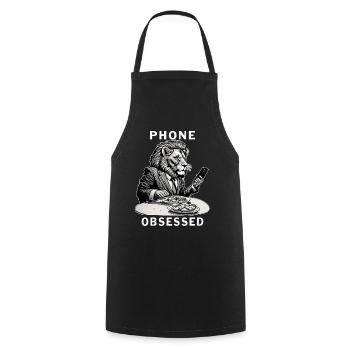 SMARTPHONE PHONE OBSESSED - Cooking Apron - black - Front - AI Model Male 185 dark (185cm)