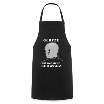 GLATZE IST DAS NEUE SCHWARZ - Kochschürze - Schwarz - Vorne - AI Model Male 185 dark (185cm)