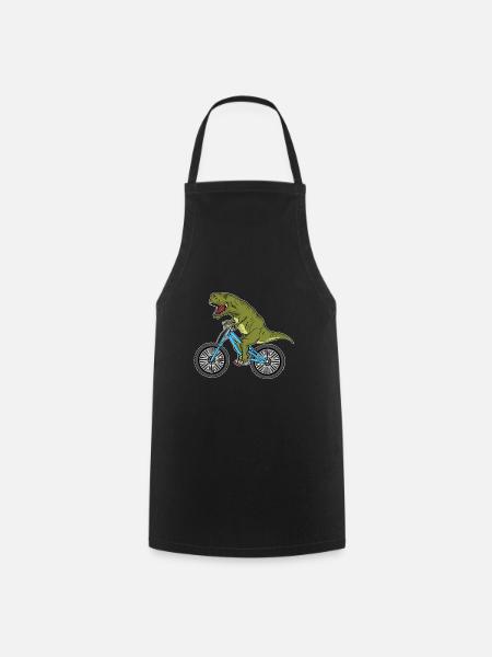 Lustiges Dinosaurier Geschenk Fahrrad Fahren - Kochschürze - Schwarz