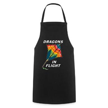 DRACHEN DRAGONS IN FLIGHT - Kochschürze - Schwarz - Vorne - AI Model Male 185 dark (185cm)