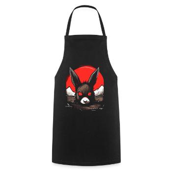 Japan, the red sun and a rabbit - Cooking Apron - black - Front - AI Model Male 185 dark (185cm)