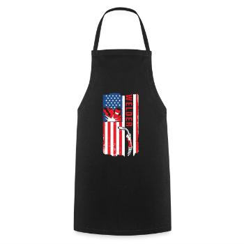 Soudeur USA Flag Patriot Soudeur - Tablier de cuisine - noir - Devant - AI Model Male 185 dark (185cm)