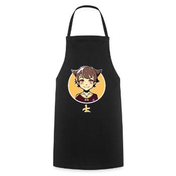 Mignon Anime Fox Girl - Tablier de cuisine - noir - Devant - AI Model Male 185 dark (185cm)