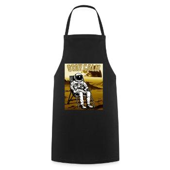 ASTRONAUTE RESTEZ CALME - Tablier de cuisine - noir - Devant - AI Model Male 185 dark (185cm)