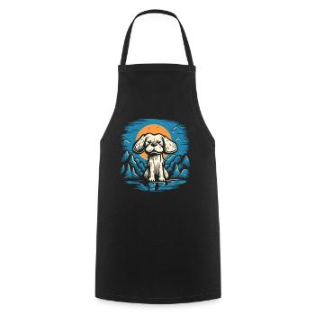 Little sad dog - Cooking Apron - black - Front - AI Model Male 185 dark (185cm)