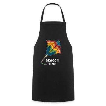 DRACHEN L’HEURE DU DRAGON D’AUTOMNE - Tablier de cuisine - noir - Devant - AI Model Male 185 dark (185cm)