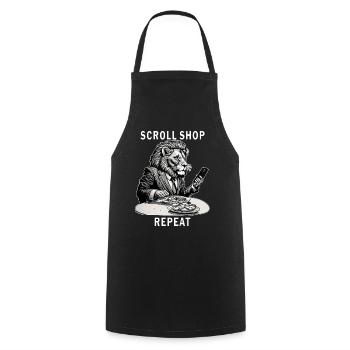 SMARTPHONE SCROLL SHOP REPEAT - Kochschürze - Schwarz - Vorne - AI Model Male 185 dark (185cm)