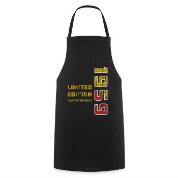 YEAR 1959 - Cooking Apron - black - Front - AI Model Male 185 dark (185cm)