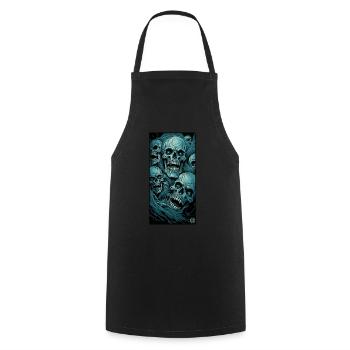 Fear of the horror of zombie skulls - Cooking Apron - black - Front - AI Model Male 185 dark (185cm)