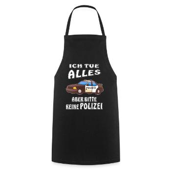 POLIZEI ICH TUE ALLES KEINE POLIZEI - Kochschürze - Schwarz - Vorne - AI Model Male 185 dark (185cm)