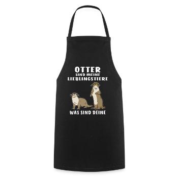 OTTER SIND MEINE LIEBLINGSTIERE - Kochschürze - Schwarz - Vorne - AI Model Male 185 dark (185cm)