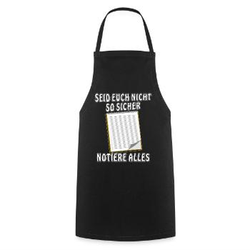 NOTIZBLOCK NOTIERE ALLES - Kochschürze - Schwarz - Vorne - AI Model Male 185 dark (185cm)