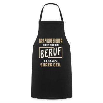 GRAFIKDESIGNER NICHT NUR EIN BERUF - Kochschürze - Schwarz - Vorne - AI Model Male 185 dark (185cm)