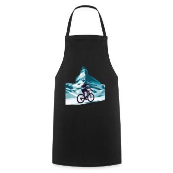 Matterhorn Cyclist Road Bike Art - Cooking Apron - black - Front - AI Model Male 185 dark (185cm)