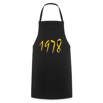 BIRTHDAY YEAR 1978 - Cooking Apron - black - Front - AI Model Male 185 dark (185cm)