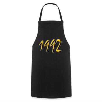 BIRTHDAY YEAR 1992 - Cooking Apron - black - Front - AI Model Male 185 dark (185cm)
