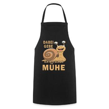 SCHNECKE GEBE MIR MÜHE - Kochschürze - Schwarz - Vorne - AI Model Male 185 dark (185cm)