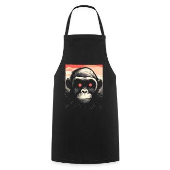 A Portrait of a Horror Ghosts Zombie Monkey - Cooking Apron - black - Front - AI Model Male 185 dark (185cm)