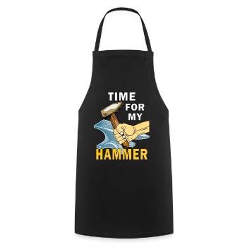 TIME FOR MY HAMMER - Cooking Apron - black - Front - AI Model Male 185 dark (185cm)