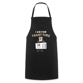 TOASTER I AM FOR TOAST TIME - Cooking Apron - black - Front - AI Model Male 185 dark (185cm)
