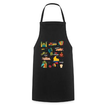 Colombie Amérique du Sud Voyage Pays Sac à dos de voyage - Tablier de cuisine - noir - Devant - AI Model Male 185 dark (185cm)