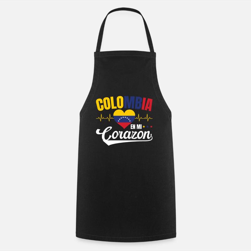 Colombia En Mi Corazon Wisdom Colombians - Cooking Apron - black