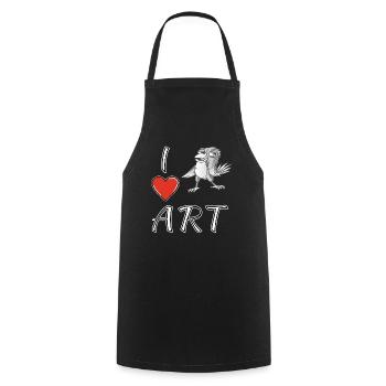 I LOVE ART BIRDS - Cooking Apron - black - Front - AI Model Male 185 dark (185cm)