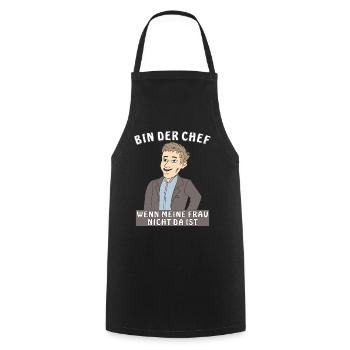 MANN BIN DER CHEF - Kochschürze - Schwarz - Vorne - AI Model Male 185 dark (185cm)