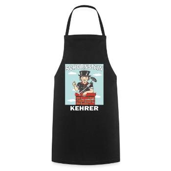 SCHLOTFEGER SCHORNSTEINKEHRER - Kochschürze - Schwarz - Vorne - AI Model Male 185 dark (185cm)