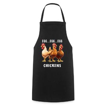 POULE OEUF POULES - Tablier de cuisine - noir - Devant - AI Model Male 185 dark (185cm)