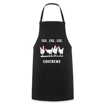 POULE OEUF POULES - Tablier de cuisine - noir - Devant - AI Model Male 185 dark (185cm)