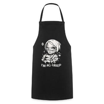 I'm Not a Creep, Anime Manga Comic - Cooking Apron - black - Front - AI Model Male 185 dark (185cm)