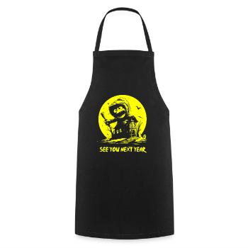 See you next year! Creepy Doll - Cooking Apron - black - Front - AI Model Male 185 dark (185cm)
