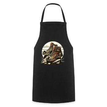 Old Hiking Boots Hiking Boots Outdoor Adventure - Cooking Apron - black - Front - AI Model Male 185 dark (185cm)