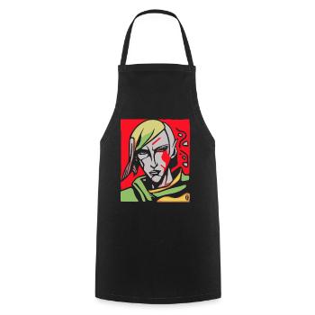 Ein abstrakter Cartoon Kunst Anime Anti Held - Kochschürze - Schwarz - Vorne - AI Model Male 185 dark (185cm)