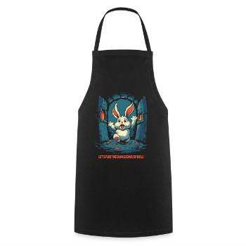 Let's escape the hellish dungeons, bunny - Cooking Apron - black - Front - AI Model Male 185 dark (185cm)