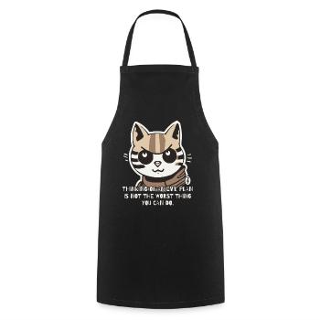 Evil Cat Makes Evil Plans - Cooking Apron - black - Front - AI Model Male 185 dark (185cm)