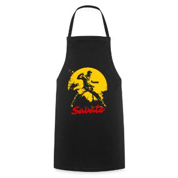 Martial Arts France: Savate Fighter - Cooking Apron - black - Front - AI Model Male 185 dark (185cm)