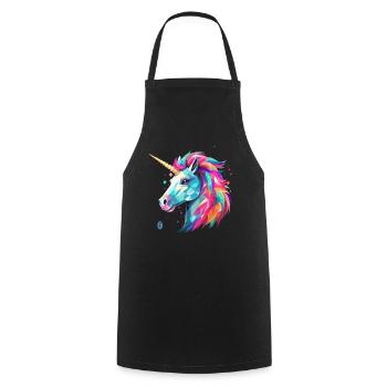 Unicorn in glass style - Cooking Apron - black - Front - AI Model Male 185 dark (185cm)