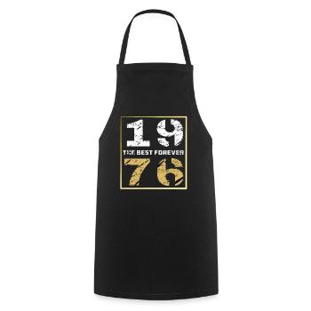 THE BEST FOREVER 1976 - Cooking Apron - black - Front - AI Model Male 185 dark (185cm)