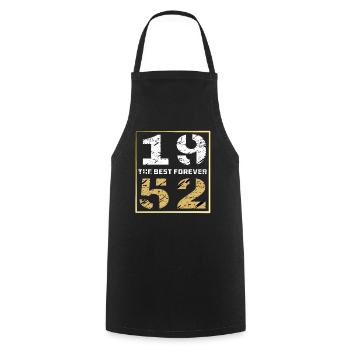 THE BEST FOREVER 1952 - Cooking Apron - black - Front - AI Model Male 185 dark (185cm)